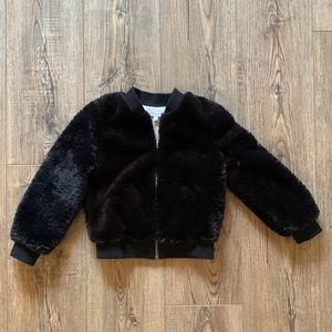 Girls Splendid faux fur bomber jacket size 5-6.